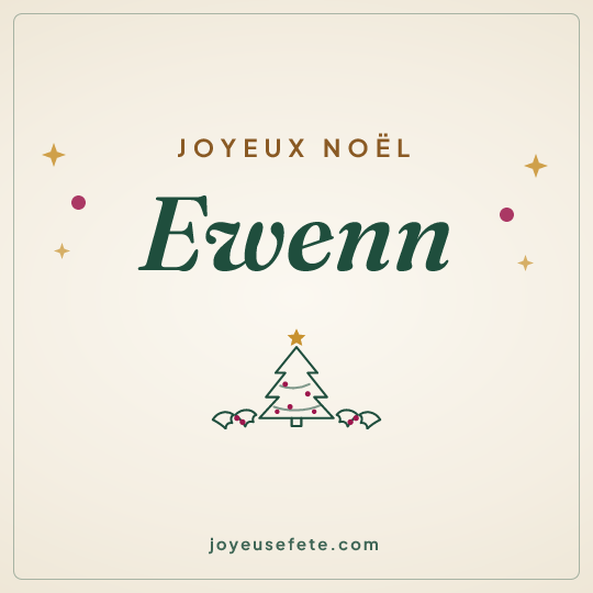 Image carrée « Joyeux Noël Ewenn » pour WhatsApp