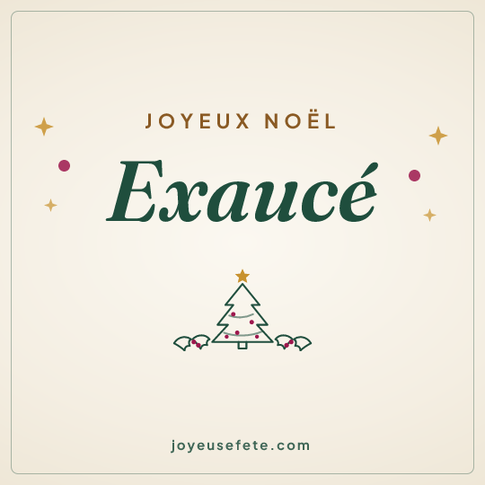 Image carrée « Joyeux Noël Exaucé » pour WhatsApp