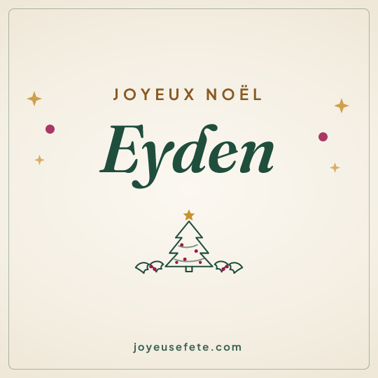 Image carrée « Joyeux Noël Eyden » pour WhatsApp