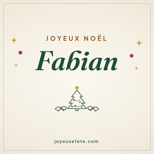 Image carrée « Joyeux Noël Fabian » pour WhatsApp