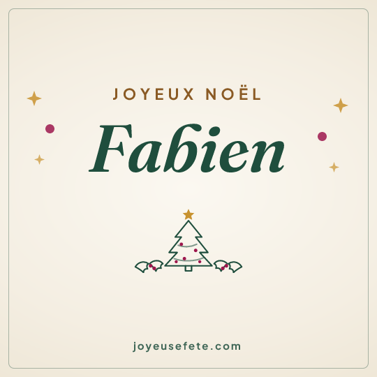 Image carrée « Joyeux Noël Fabien » pour WhatsApp
