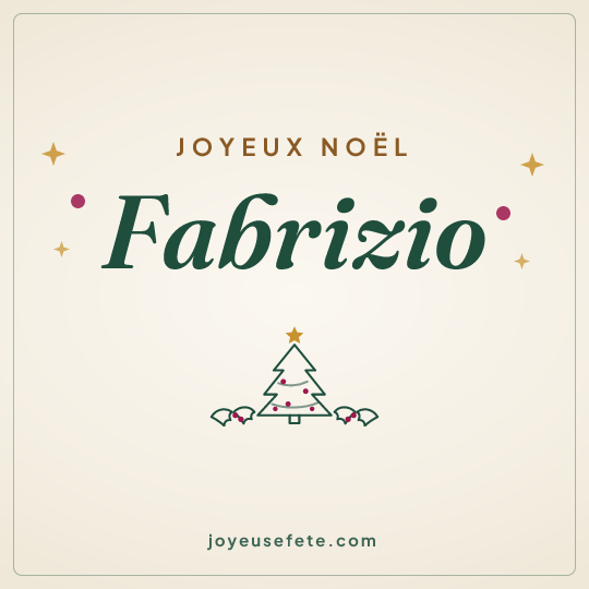 Image carrée « Joyeux Noël Fabrizio » pour WhatsApp