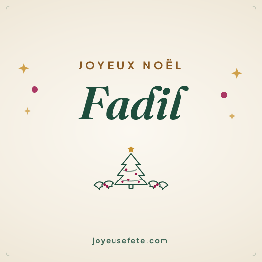 Image carrée « Joyeux Noël Fadil » pour WhatsApp