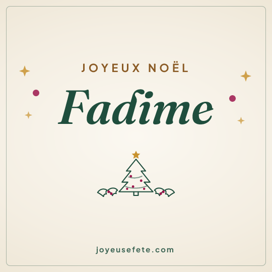 Image carrée « Joyeux Noël Fadime » pour WhatsApp