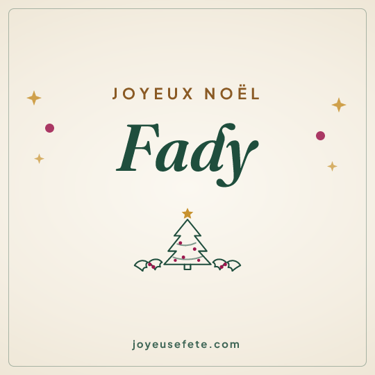 Image carrée « Joyeux Noël Fady » pour WhatsApp