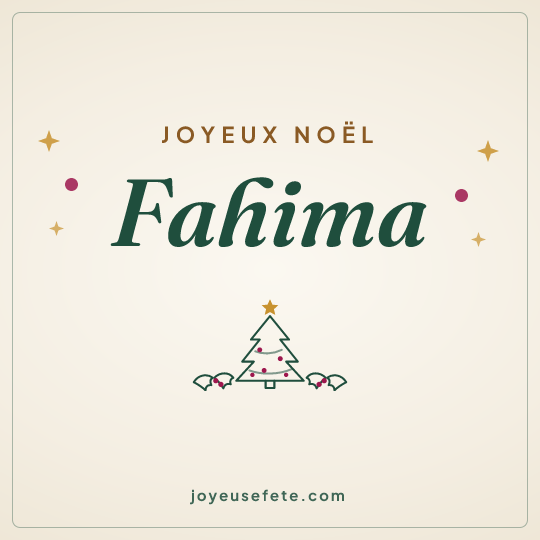 Image carrée « Joyeux Noël Fahima » pour WhatsApp