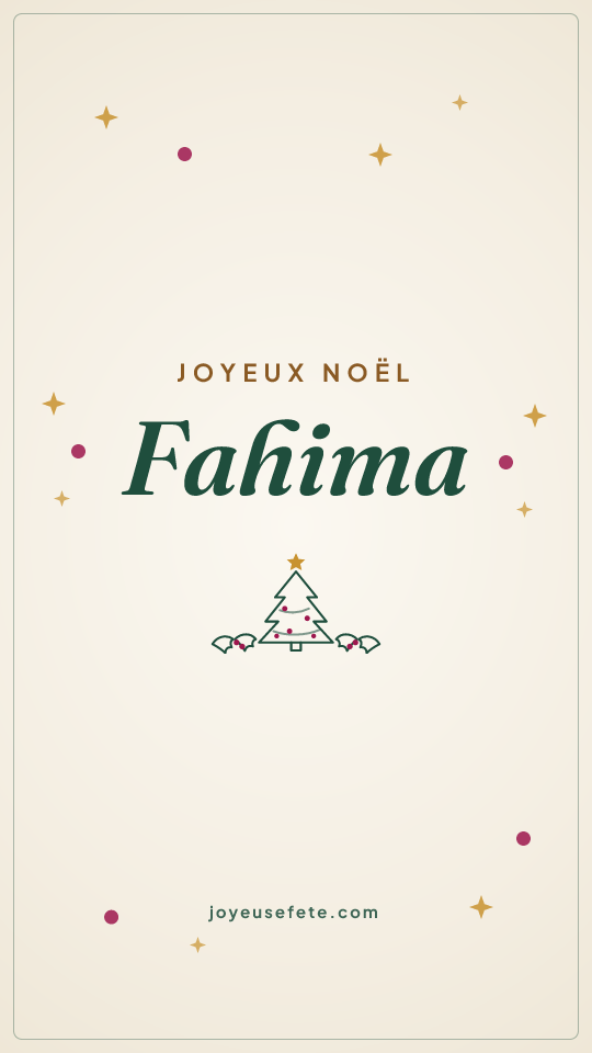 Image « Joyeux Noël Fahima » au format story