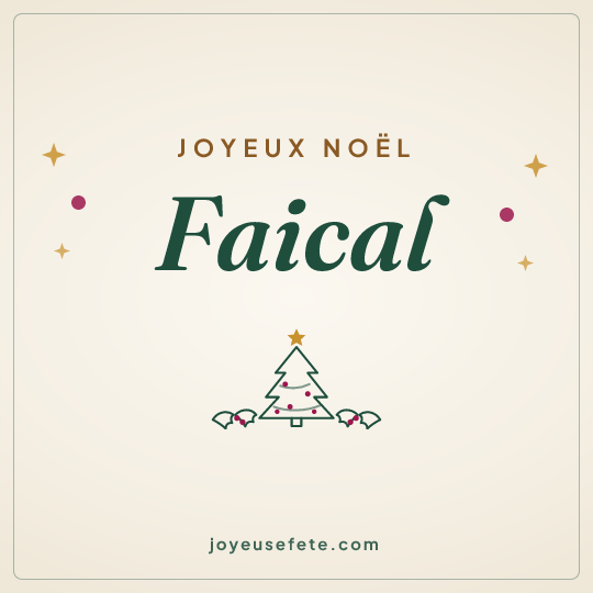 Image carrée « Joyeux Noël Faical » pour WhatsApp