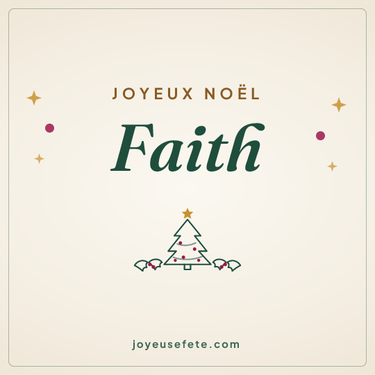 Image carrée « Joyeux Noël Faith » pour WhatsApp