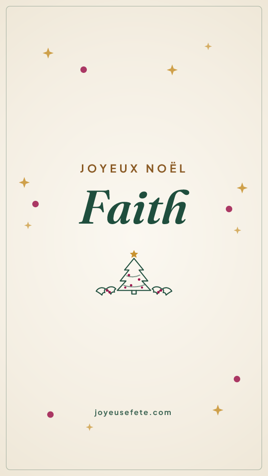 Image « Joyeux Noël Faith » au format story