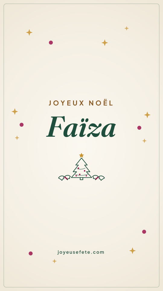 Image « Joyeux Noël Faïza » au format story