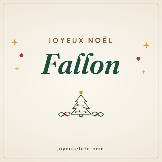 Image carrée « Joyeux Noël Fallon » pour WhatsApp