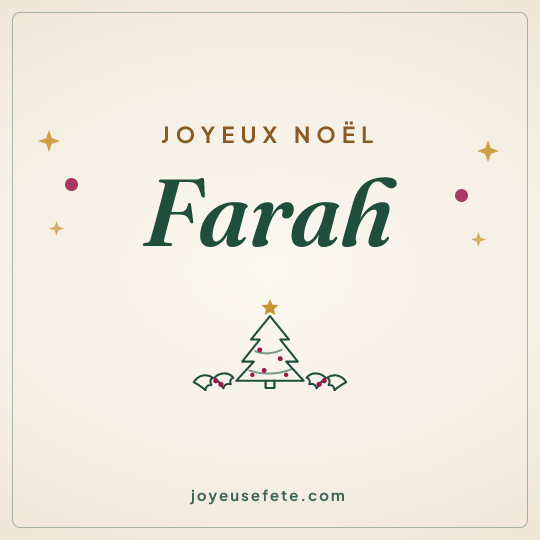 Image carrée « Joyeux Noël Farah » pour WhatsApp