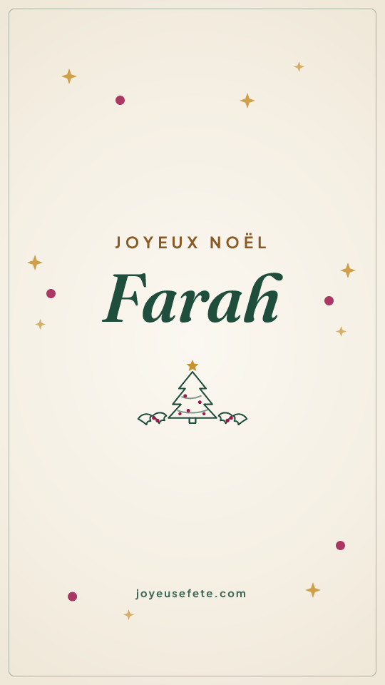 Image « Joyeux Noël Farah » au format story