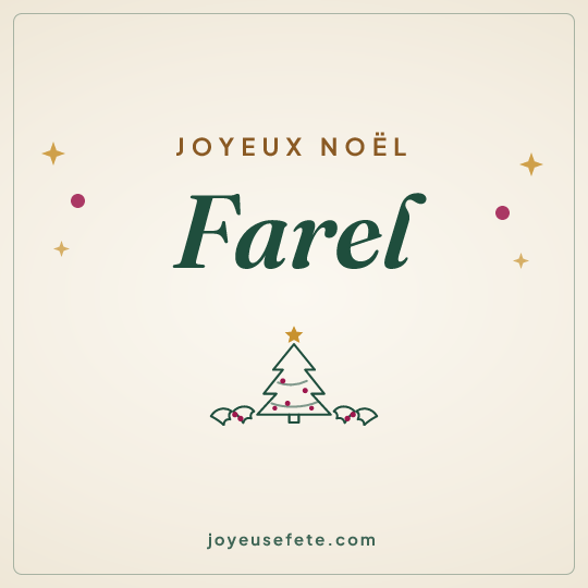 Image carrée « Joyeux Noël Farel » pour WhatsApp