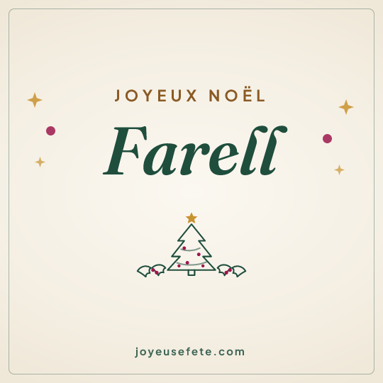 Image carrée « Joyeux Noël Farell » pour WhatsApp
