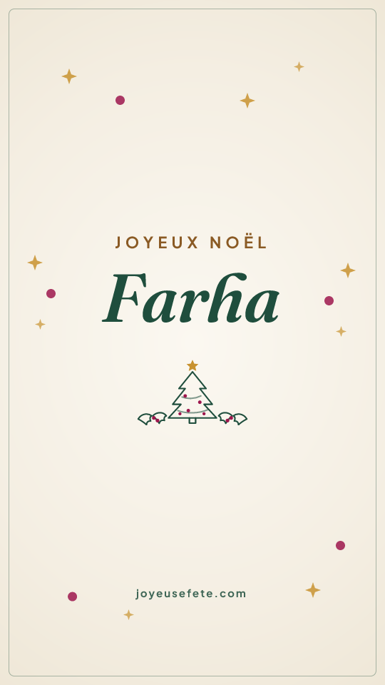 Image « Joyeux Noël Farha » au format story