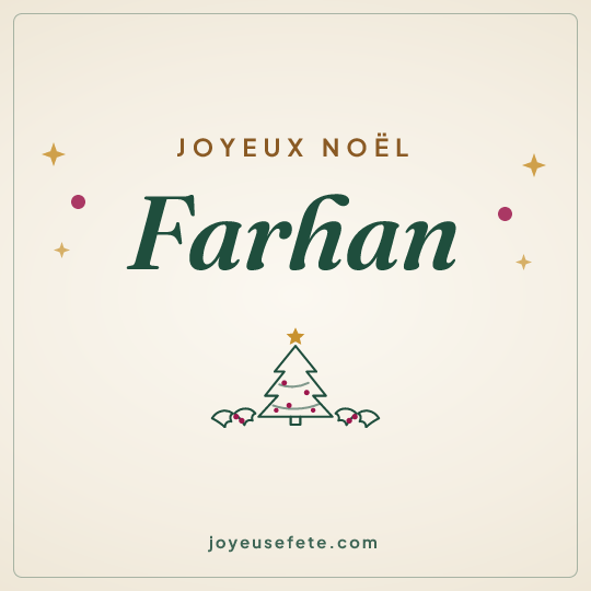 Image carrée « Joyeux Noël Farhan » pour WhatsApp