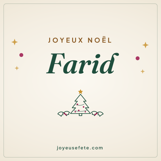 Image carrée « Joyeux Noël Farid » pour WhatsApp