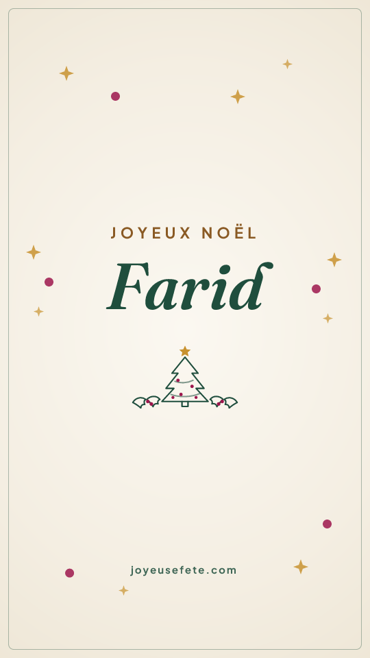 Image « Joyeux Noël Farid » au format story