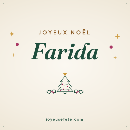 Image carrée « Joyeux Noël Farida » pour WhatsApp