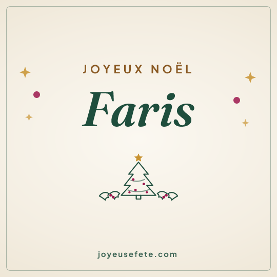Image carrée « Joyeux Noël Faris » pour WhatsApp