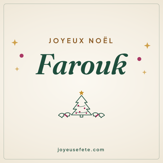 Image carrée « Joyeux Noël Farouk » pour WhatsApp