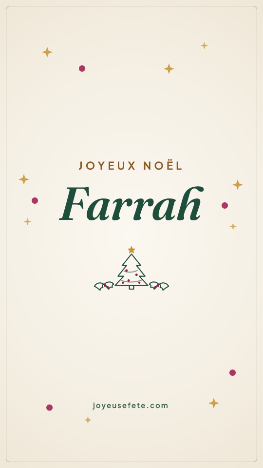 Image « Joyeux Noël Farrah » au format story