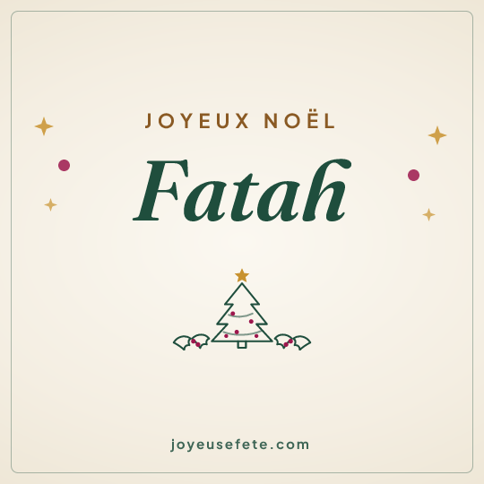 Image carrée « Joyeux Noël Fatah » pour WhatsApp
