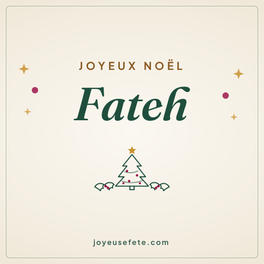 Image carrée « Joyeux Noël Fateh » pour WhatsApp