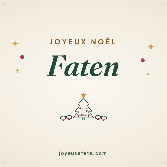 Image carrée « Joyeux Noël Faten » pour WhatsApp