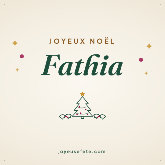 Image carrée « Joyeux Noël Fathia » pour WhatsApp