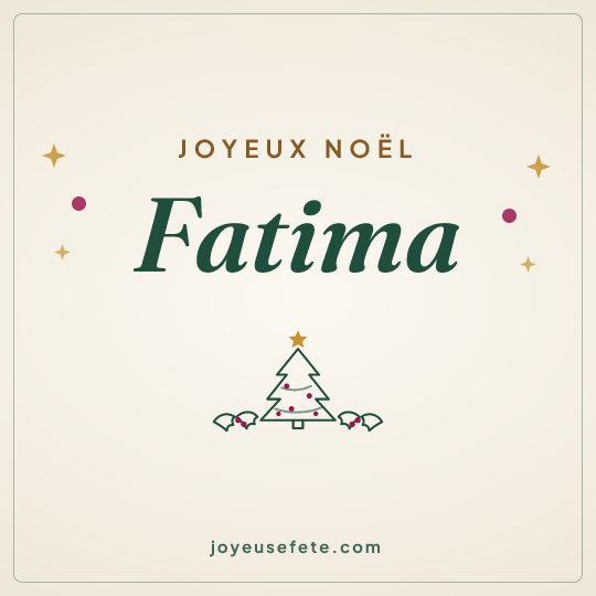 Image carrée « Joyeux Noël Fatima » pour WhatsApp