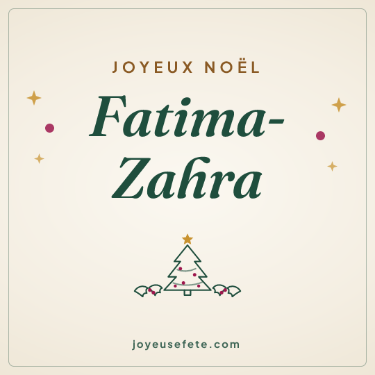 Image carrée « Joyeux Noël Fatima-Zahra » pour WhatsApp