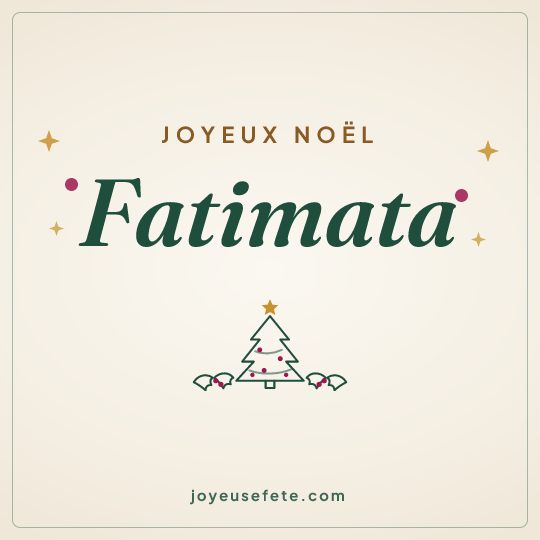Image carrée « Joyeux Noël Fatimata » pour WhatsApp