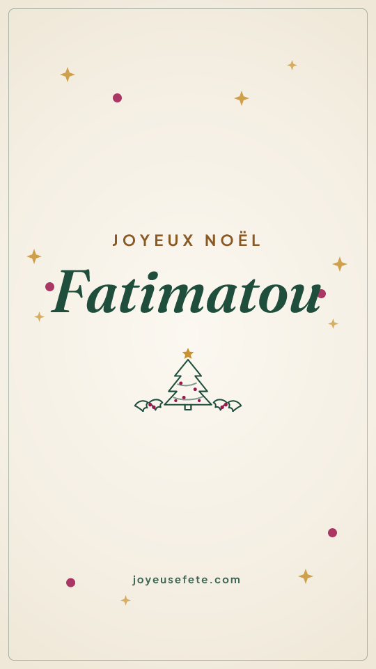 Image « Joyeux Noël Fatimatou » au format story