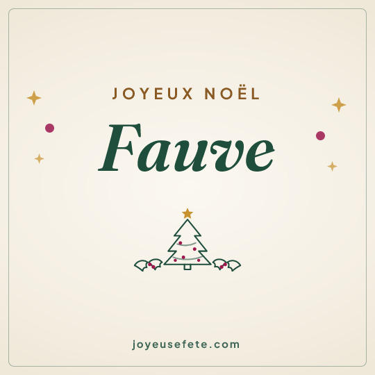 Image carrée « Joyeux Noël Fauve » pour WhatsApp