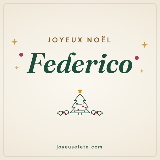 Image carrée « Joyeux Noël Federico » pour WhatsApp