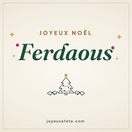 Image carrée « Joyeux Noël Ferdaous » pour WhatsApp