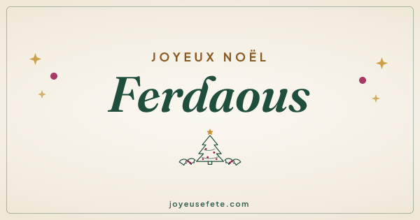 Image « Joyeux Noël Ferdaous » au format large