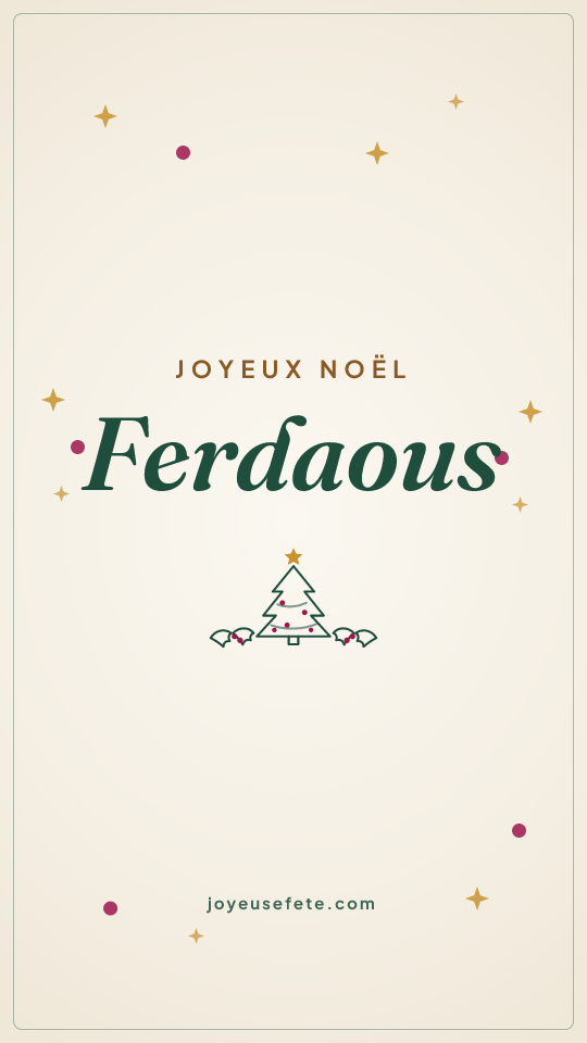 Image « Joyeux Noël Ferdaous » au format story