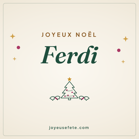 Image carrée « Joyeux Noël Ferdi » pour WhatsApp