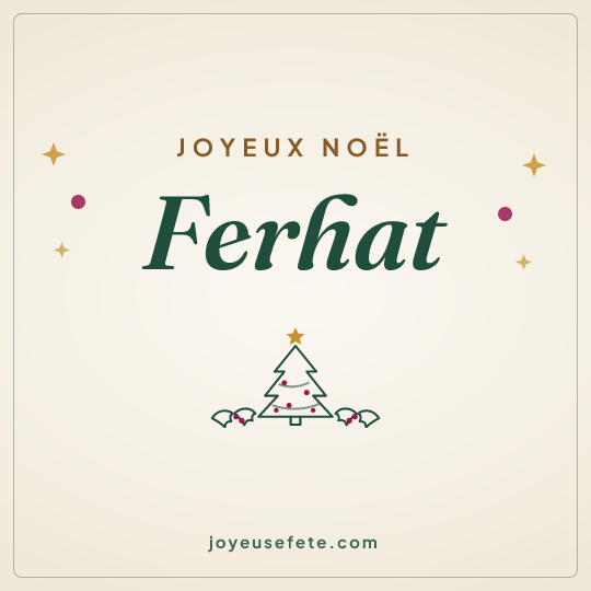 Image carrée « Joyeux Noël Ferhat » pour WhatsApp