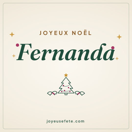 Image carrée « Joyeux Noël Fernanda » pour WhatsApp
