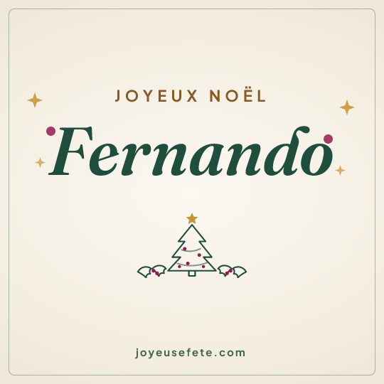 Image carrée « Joyeux Noël Fernando » pour WhatsApp