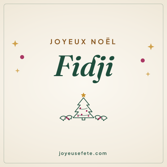 Image carrée « Joyeux Noël Fidji » pour WhatsApp