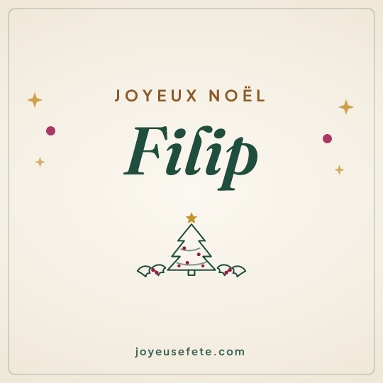 Image carrée « Joyeux Noël Filip » pour WhatsApp