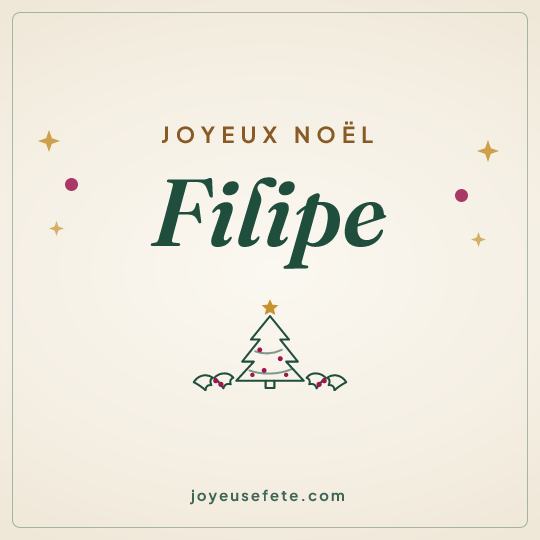 Image carrée « Joyeux Noël Filipe » pour WhatsApp