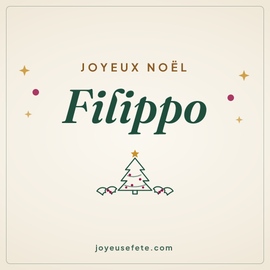 Image carrée « Joyeux Noël Filippo » pour WhatsApp