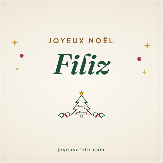 Image carrée « Joyeux Noël Filiz » pour WhatsApp